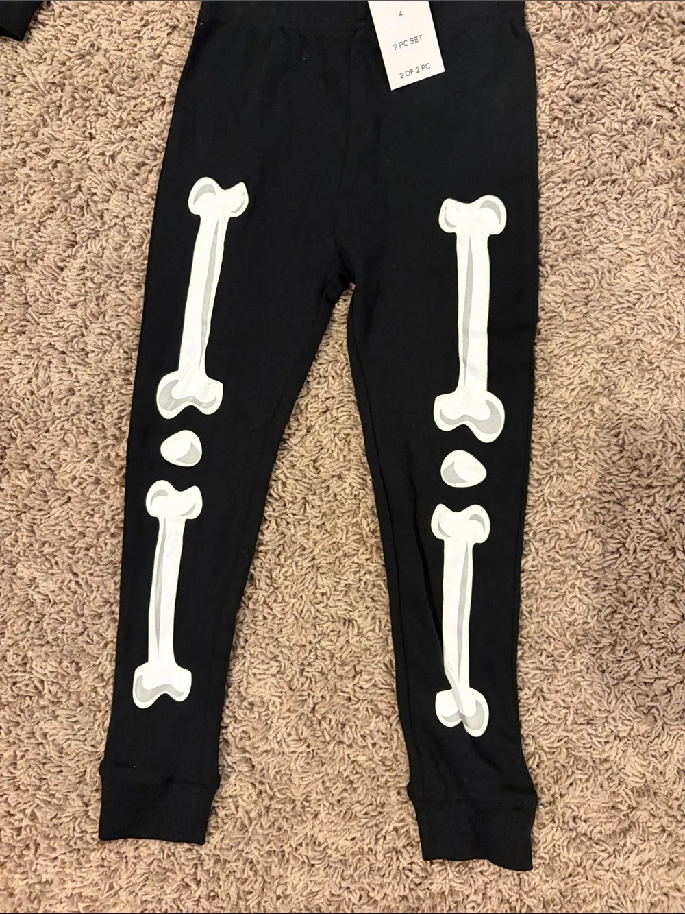 Kids Black Glow Skeleton Pajama Set